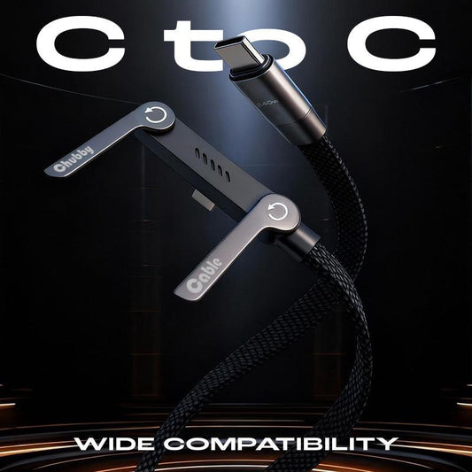 ChubbyCable StandLite™ -  240W Braided Fast Charge Cable With Built-in Phone Stand