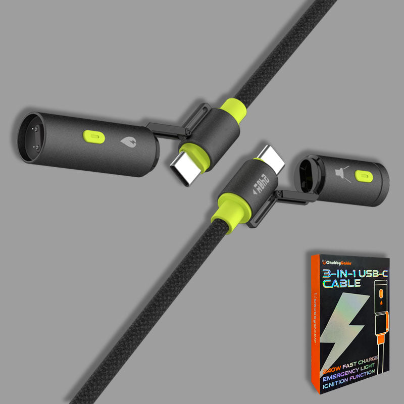 ChubbyWild 240W Rugged Charging Cable – Arc Ignite & Emergency Light, Outdoor Power Pro