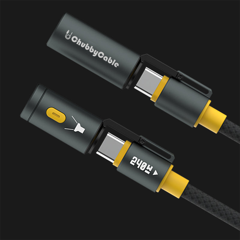 ChubbyWild 240W Rugged Charging Cable – Coil Ignite & Emergency Light, Outdoor Power Pro