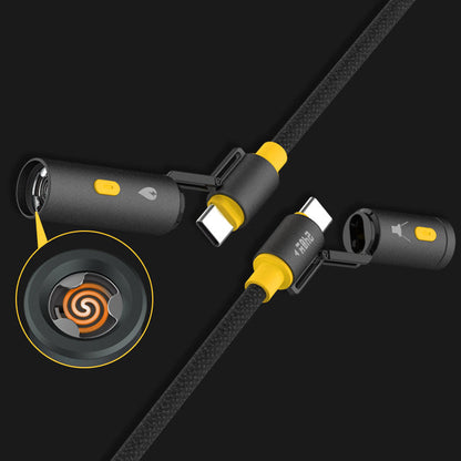 ChubbyWild 240W Rugged Charging Cable – Coil Ignite & Emergency Light, Outdoor Power Pro