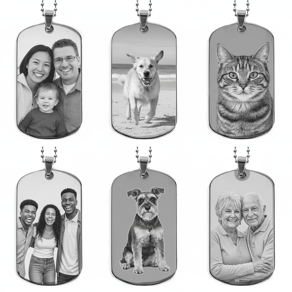 Unique & Heartfelt: Personalized Photo Tag Necklace, Truly the Best Gift