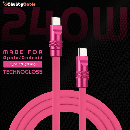 "TechnoGloss" 240W Reflective Shine Charge Cable (C+Lightning)