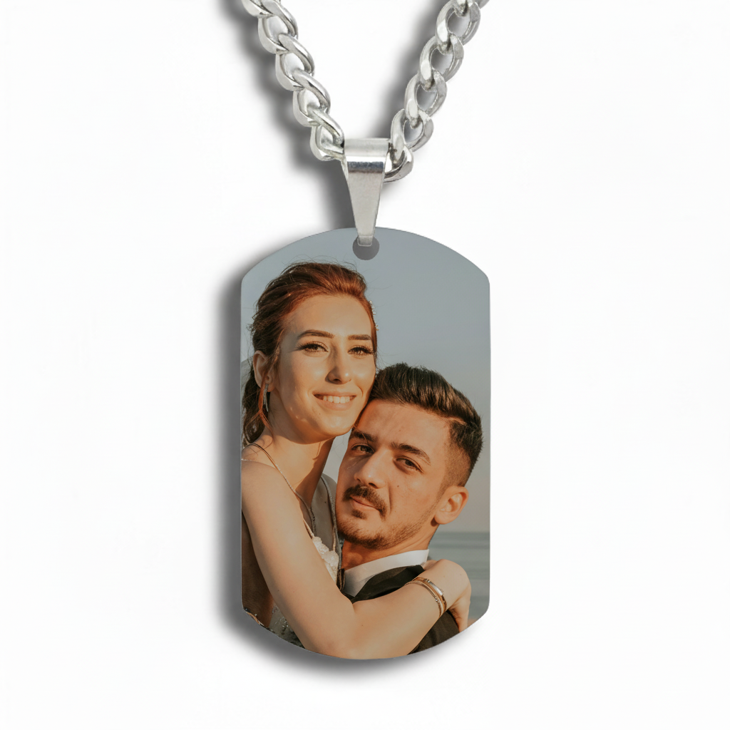 Unique & Heartfelt: Personalized Photo Tag Necklace, Truly the Best Gift