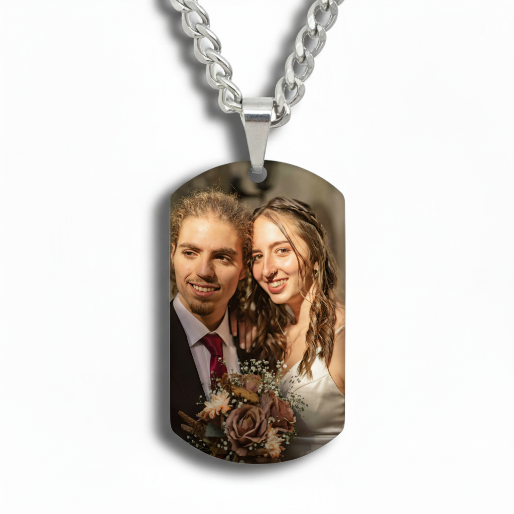 Unique & Heartfelt: Personalized Photo Tag Necklace, Truly the Best Gift